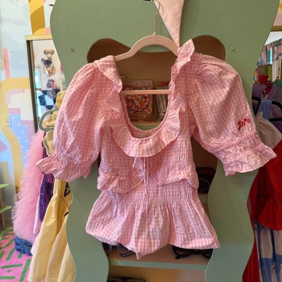 Damson Madder Pink gingham top with embroidered new with tags sz au 8 us 4 - Picture 1 of 4